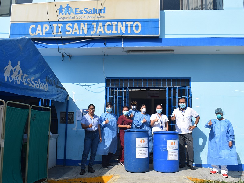 Coronavirus: Agroindustrias San Jacinto dona 1900 litros de alcohol